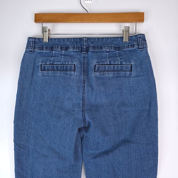 Chicos Jeans Womens 0 (30x20) Blue Crop Capri Stretch Denim Bling - Picture 4 of 9